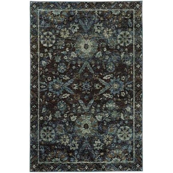 Oriental Weavers 2 x 12 ft. 6 in. Andorra Area Rug, Navy and Blue A7124A076365ST - main